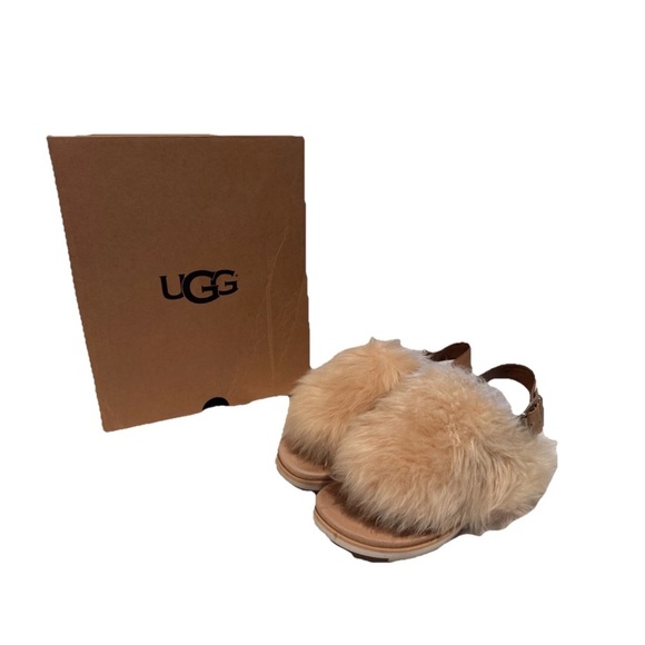 UGG Shoes - UGG Holly Woman’s Sandal Sheepskin Soft Ochre Size 8.5 W/ Box EUC